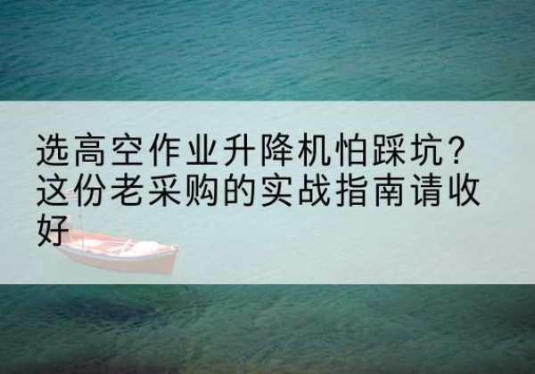 崇义高空作业升降机厂家推荐-选高空作业升降机怕踩坑？这份老采购的实战指南请收好